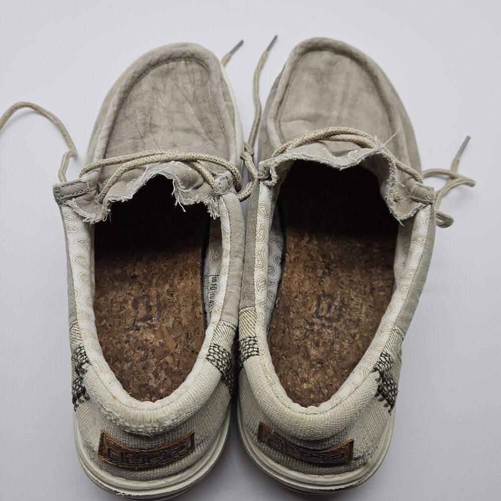 Hey Dude Wally Shoes Men’s Size 10 Natural Linen Khaki - Picture 7 of 8
